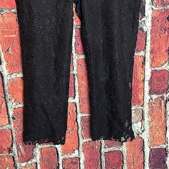 Womens Roi Black Lace  Drawstring Waist Cropped Pants medium - Picture 3 of 11
